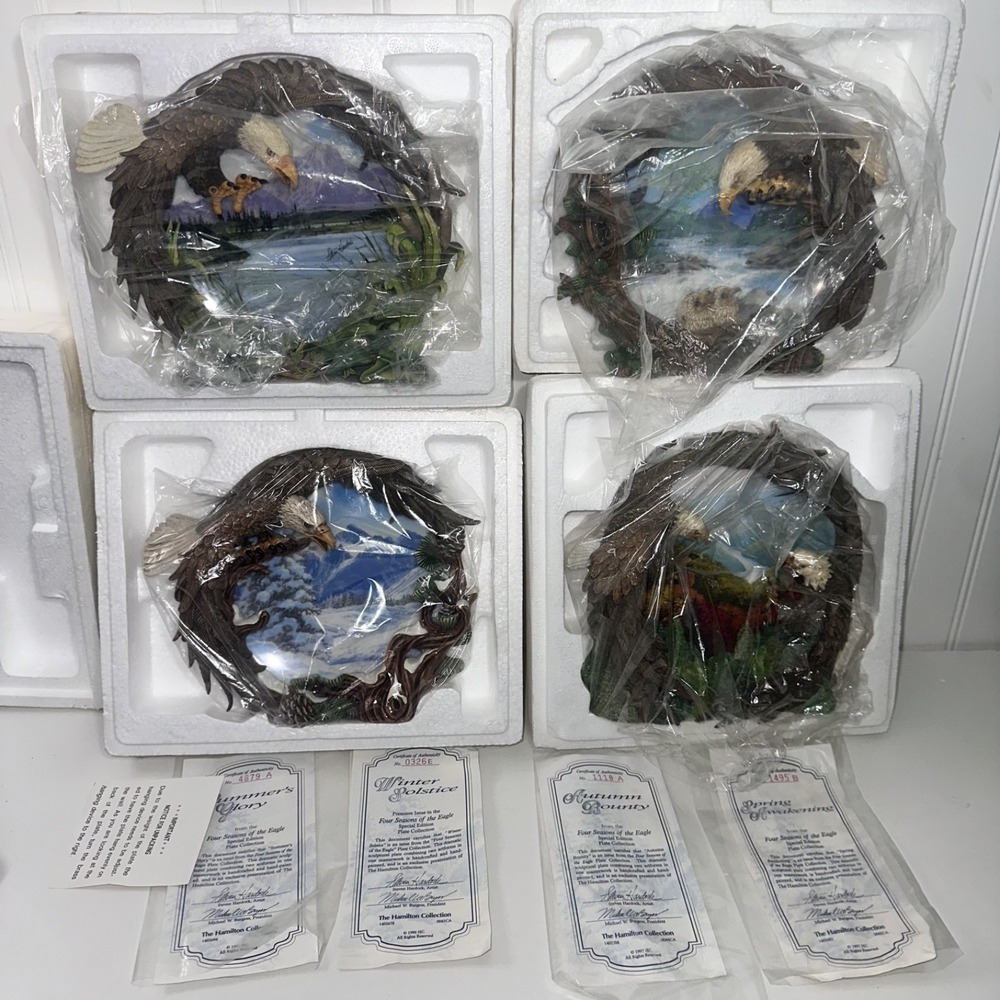 the hamilton collection Four Season Of The Eagle|AUTUMN,SUMMER ,WINTER, 4 Plates